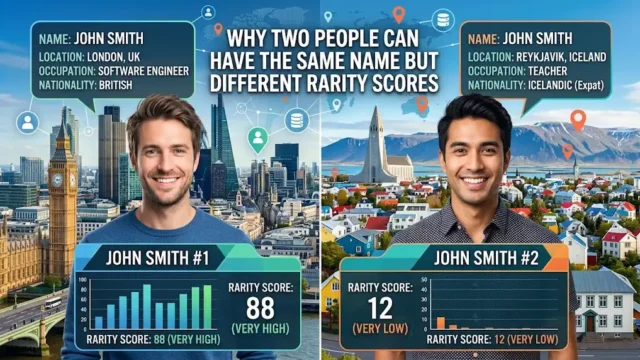 Why Two People Can Have the Same Name But Different Rarity Scores