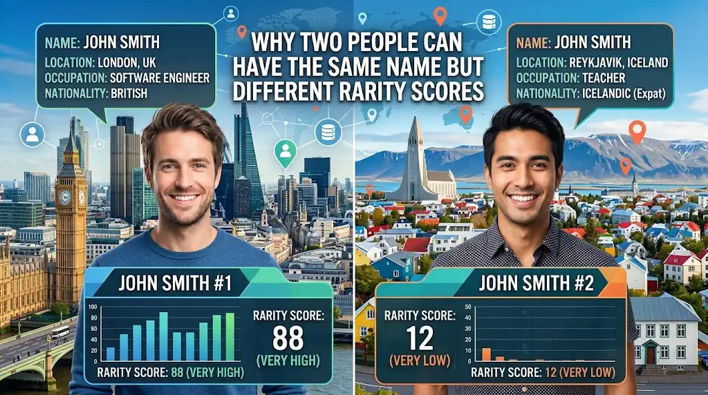 Why Two People Can Have the Same Name But Different Rarity Scores